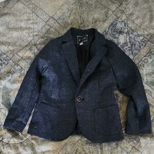 Kids Elegant Navy Blazer with Textured Finish
